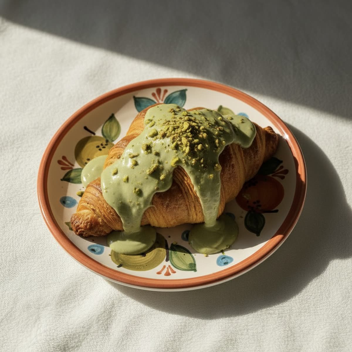 Croissant con crema de pistacho